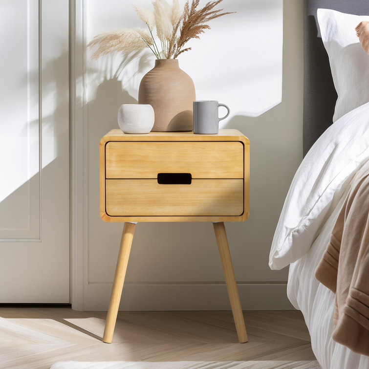 Wooden nightstand deals legs